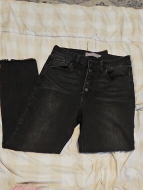 Just USA Black High-Rise Button-Fly Jeans